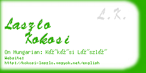 laszlo kokosi business card